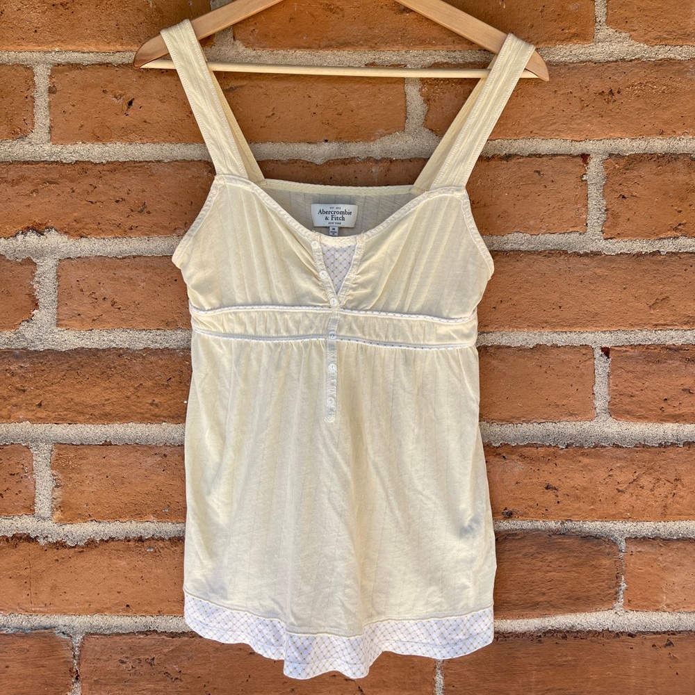 Vintage Abercrombie & Fitch Buttercream Yellow Babydoll Camisole size M